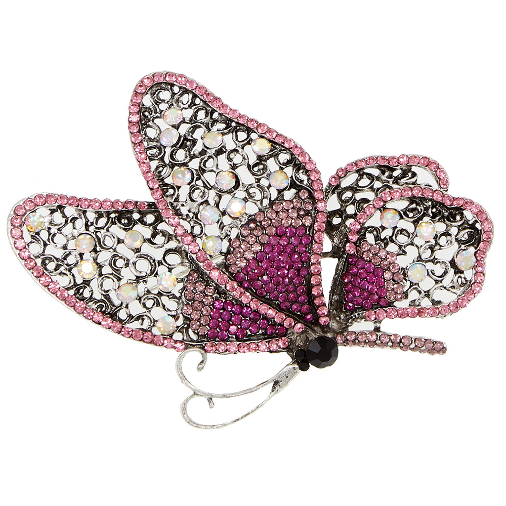 vintage καρφίτσα delicate butterfly ροζ