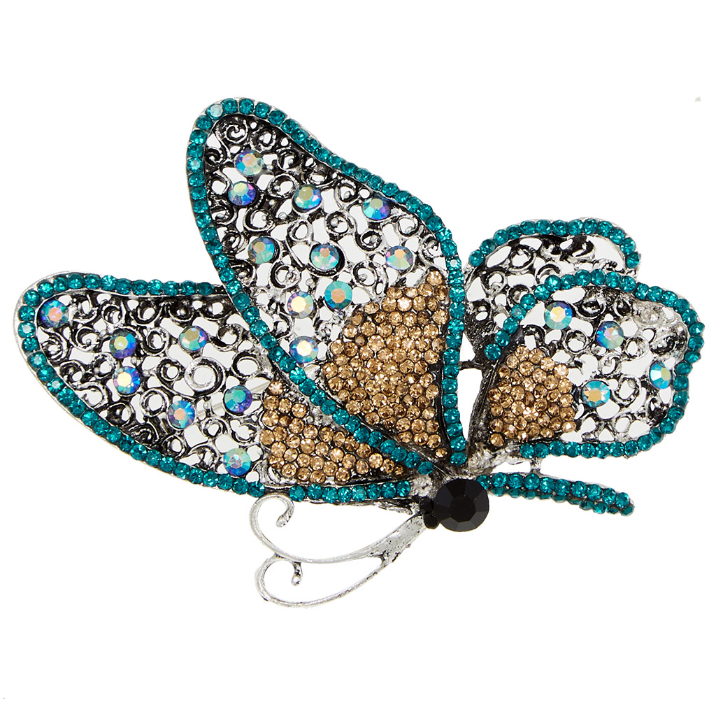 vintage καρφίτσα delicate butterfly τυρκουάζ