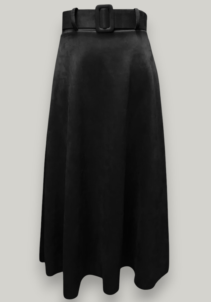 chic φούστα suede Betty μαύρο