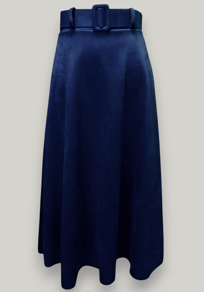 chic φούστα suede Betty μπλε navy