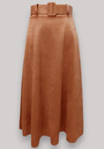 κάμελ φούστα suede Betty νε ζώνη