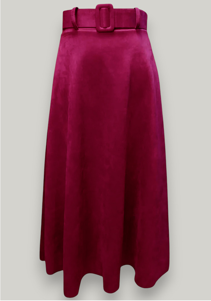chic φούστα suede Betty magenta