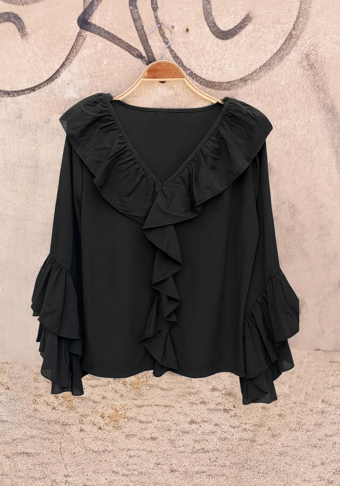 boho chic μπλούζα Ivy μαύρο