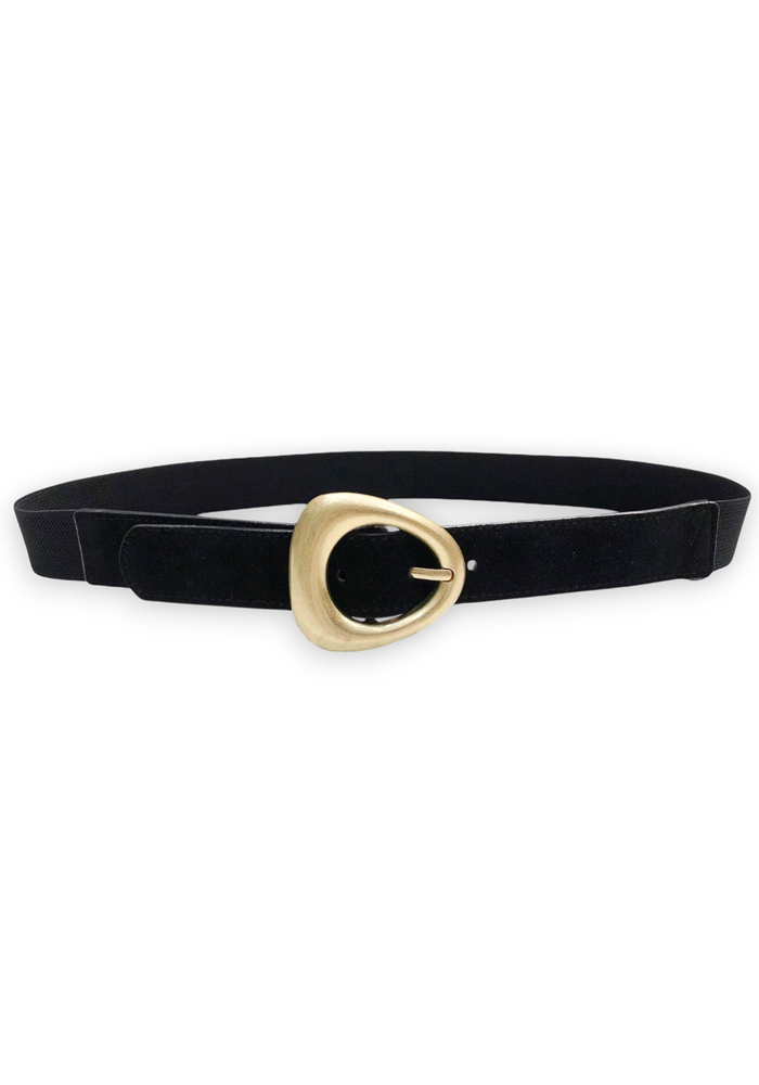 ζώνη ελαστική suede Luna μαύρο