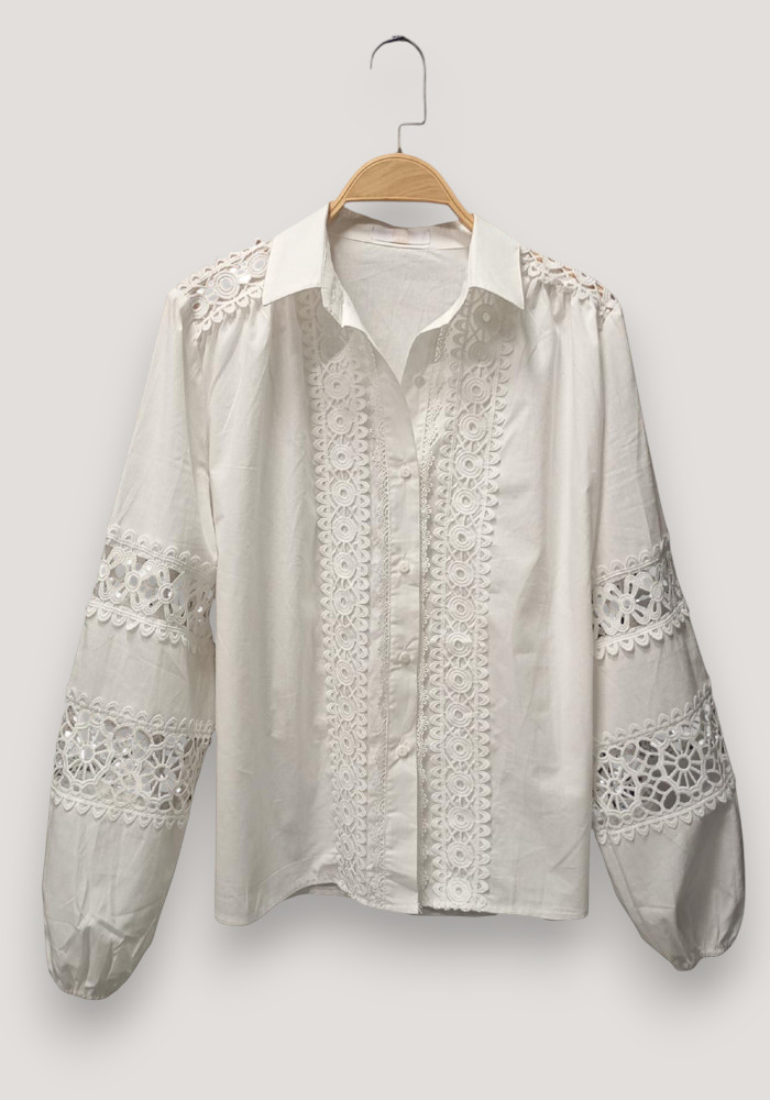 πουκάμισο φάσα broderie Mika λευκό