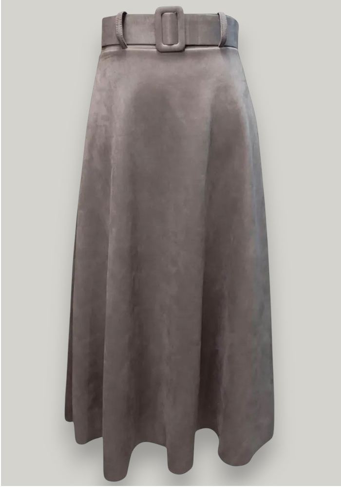 chic φούστα suede Betty γκρι