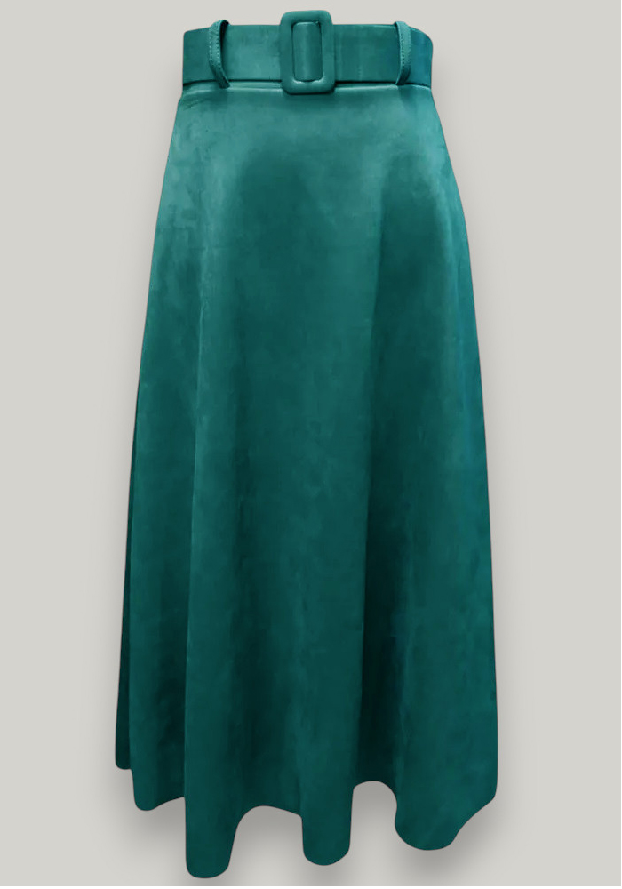 chic φούστα suede Betty πετρόλ