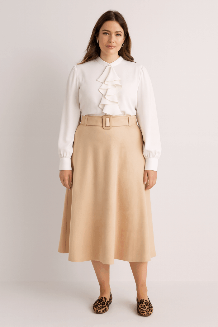 chic φούστα suede Betty vanilla