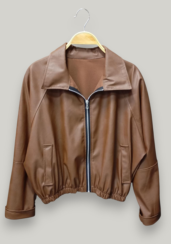 μπουφάν bomber δερματίνη Macy ταμπά