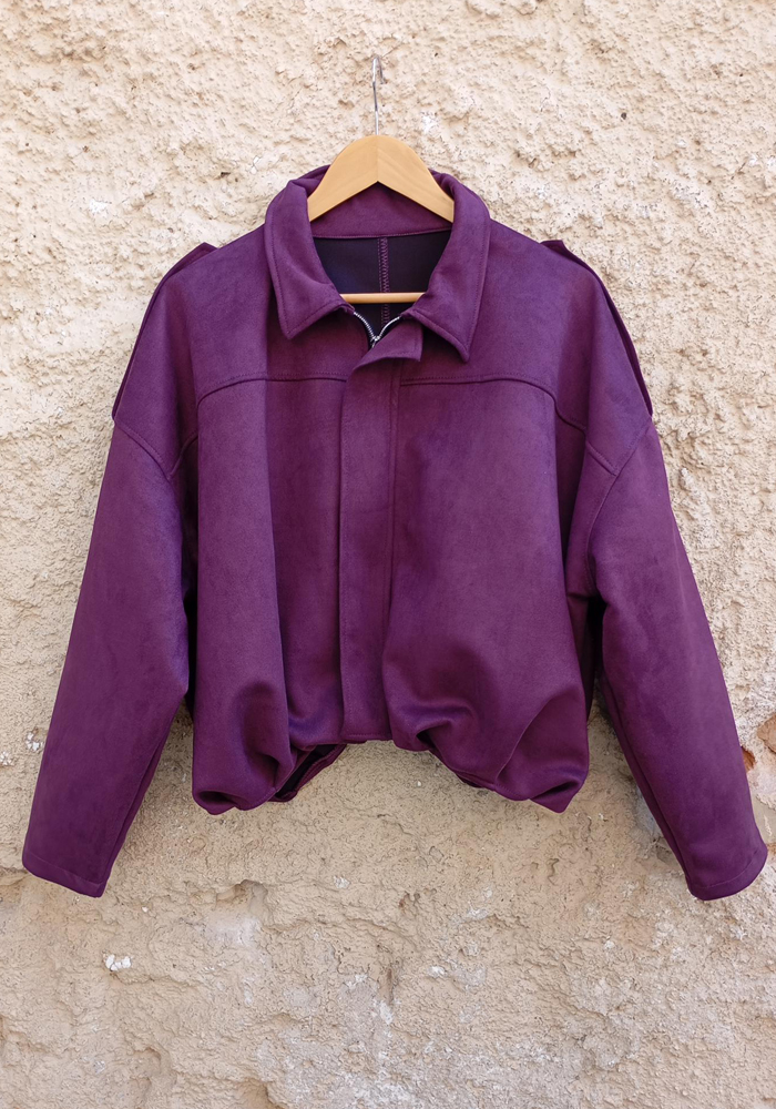plum suede oversized jacket