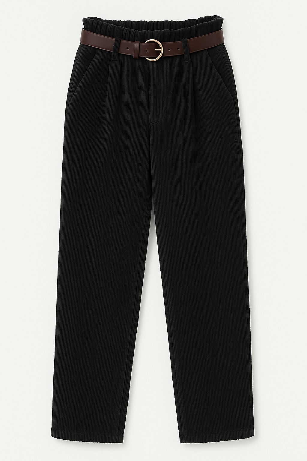 casual ελαστικό βελουτέ κοτλέ παντελόνι Jerry μαύρο