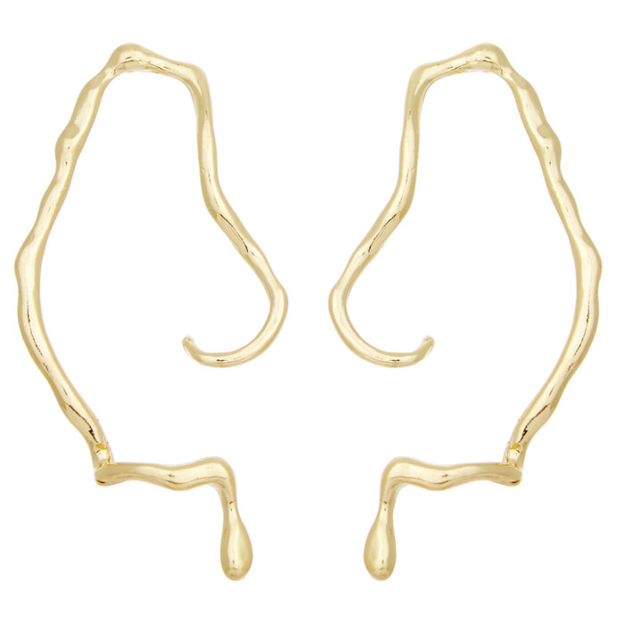 σκουλαρίκια μεταλλικά Abstract χρυσό