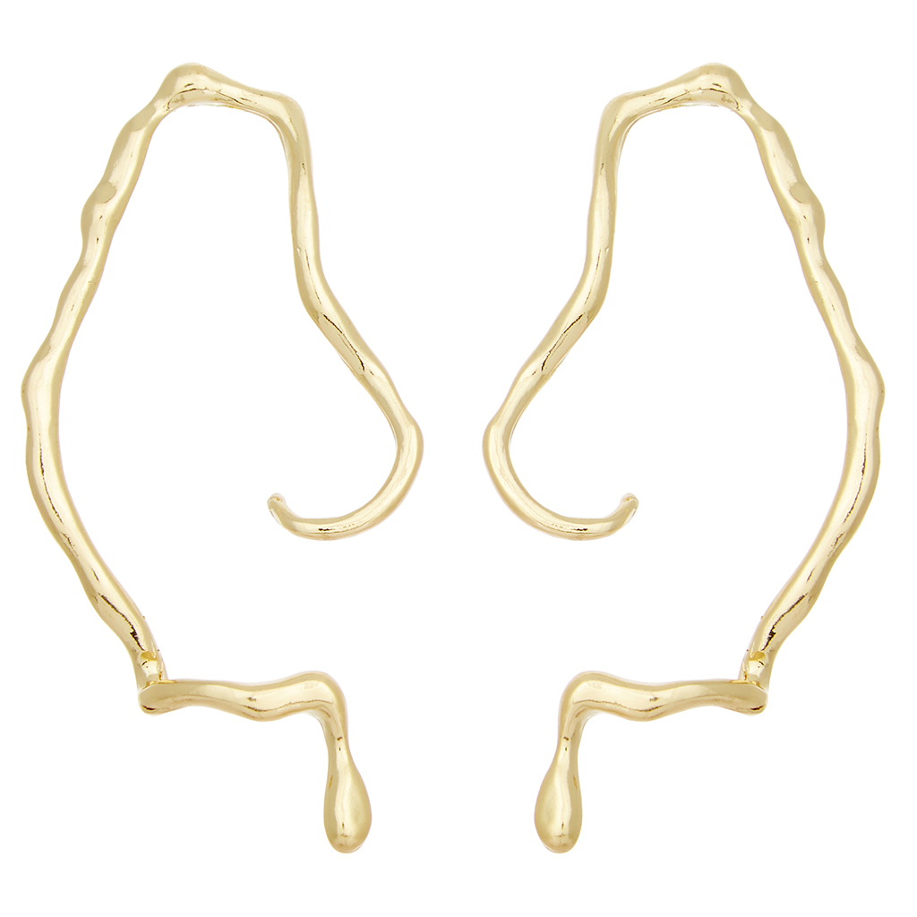 σκουλαρίκια μεταλλικά Abstract χρυσό