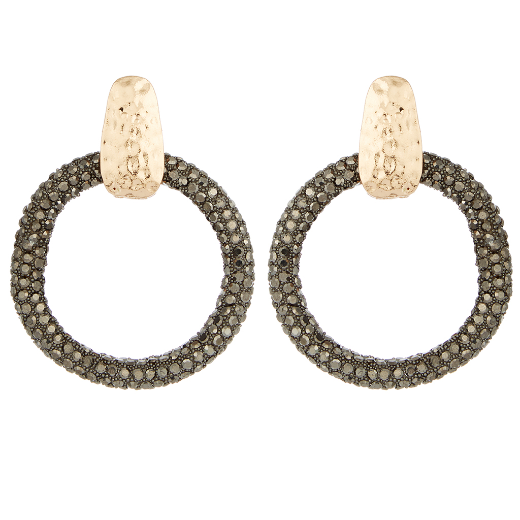 PerfectDress.gr - ΣΗΜΑΝΤΙΚΟ: Σε περίπτωση διαφοράς τιμής από το κατάστημα ισχύει παντα και μόνο η τιμή του καταστήματος σκουλαρίκια κρίκοι στρας ανθρακί