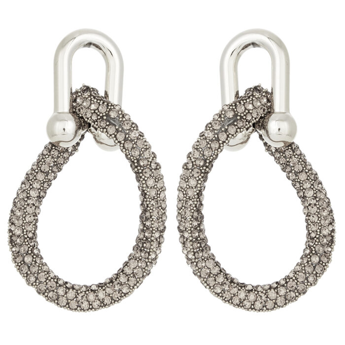 σκουλαρίκια στριφτοί κρίκοι Dew ασημί