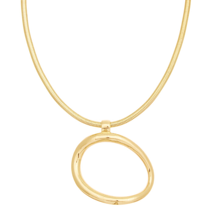 minimal κολιέ μεταλλικό Circle χρυσό