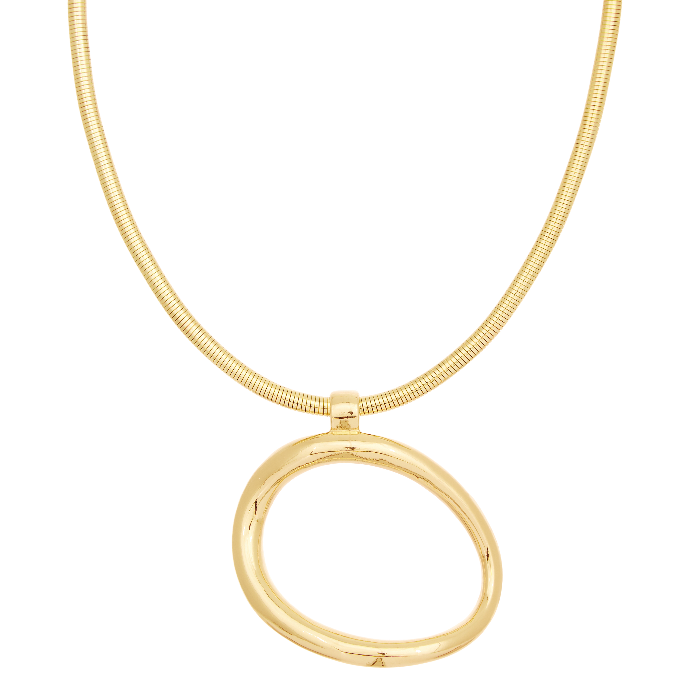 minimal κολιέ μεταλλικό Circle χρυσό