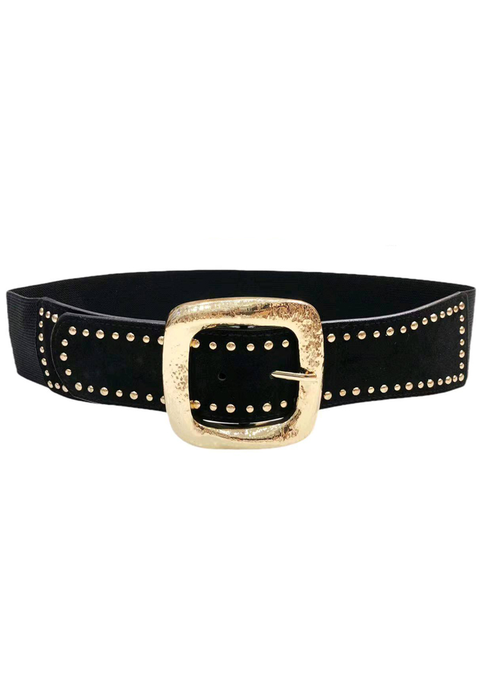 boho ελαστική suede φαρδιά ζώνη Asa μαύρο