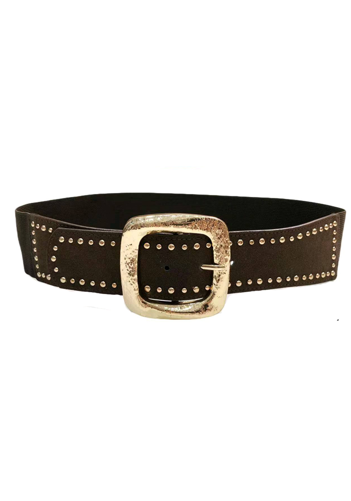 boho ελαστική suede φαρδιά ζώνη Asa καφέ