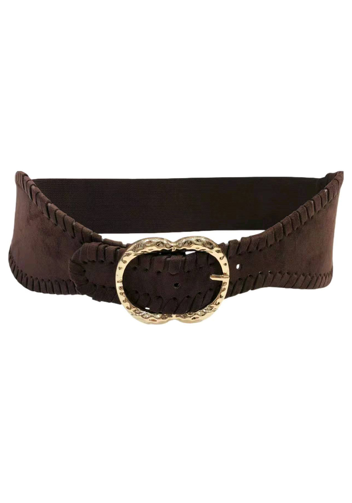 bοho suede ελαστική ζώνη Amara καφέ