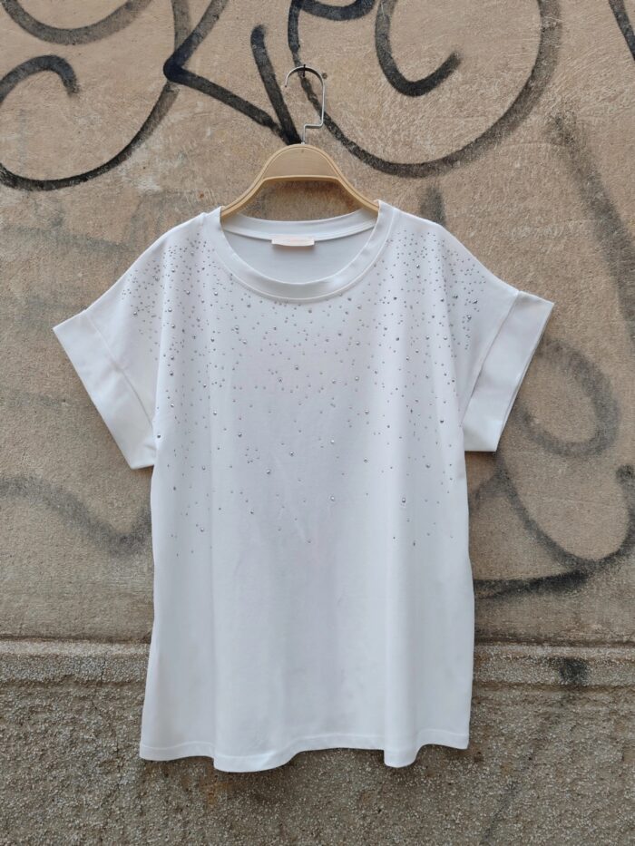 Τ-shirt στρας Galaxy λευκό