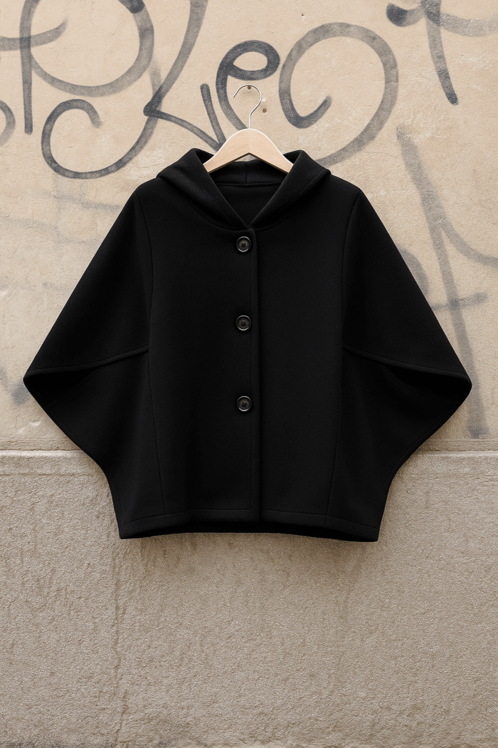 vintage 60s κάπα τσόχα Piccadilly μαύρο