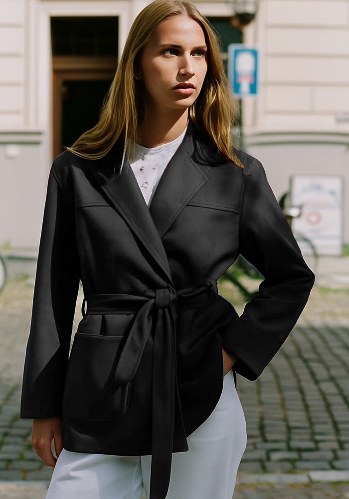 suede boho σακάκι blazer Edith μαύρο