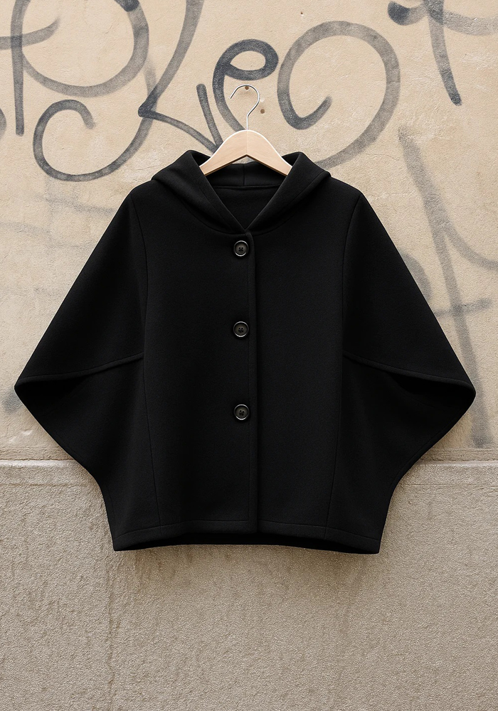 vintage 60s κάπα τσόχα Piccadilly μαύρο