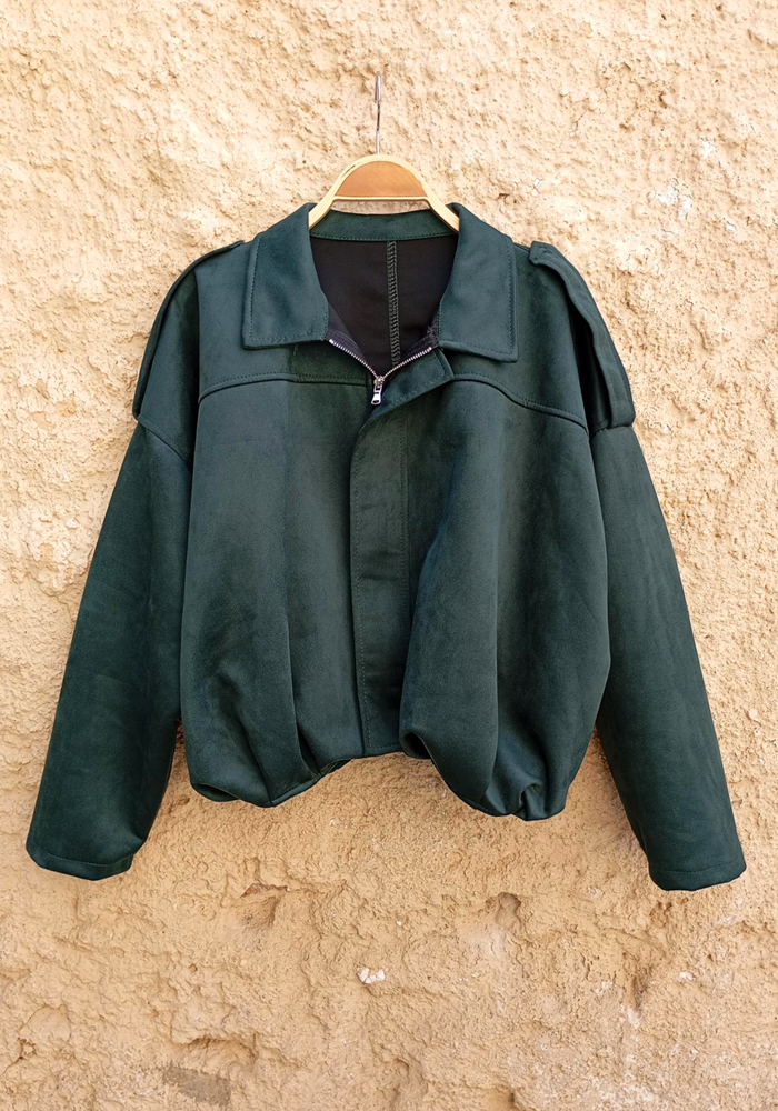 suede oversized πανωφόρι Northern κυπαρισσί