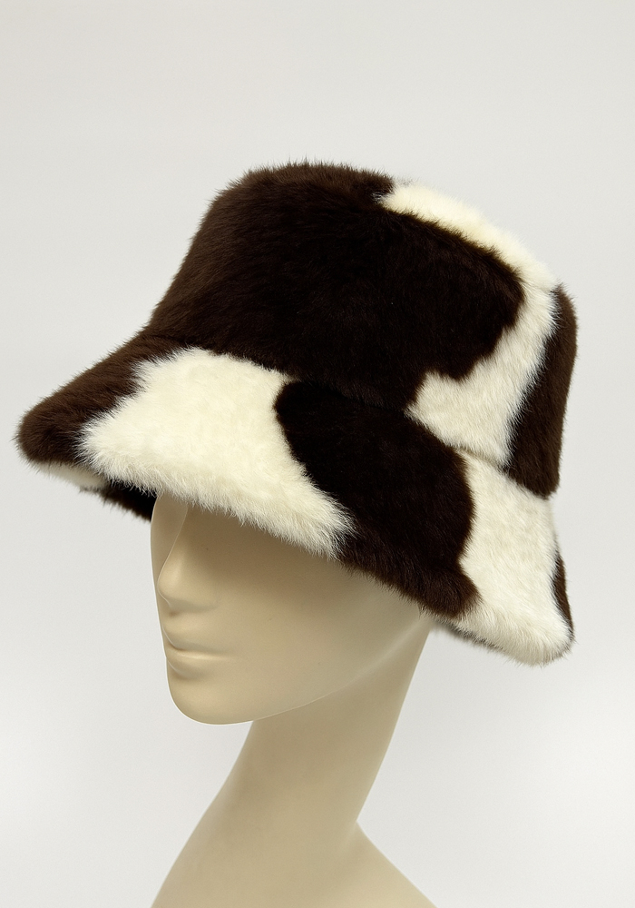 γούνινο καπέλο bucket Cow καφέ