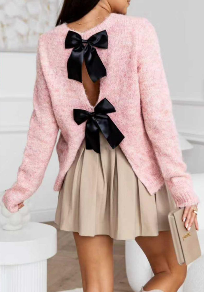 cute πλεκτό φιόγκος Bow ροζ