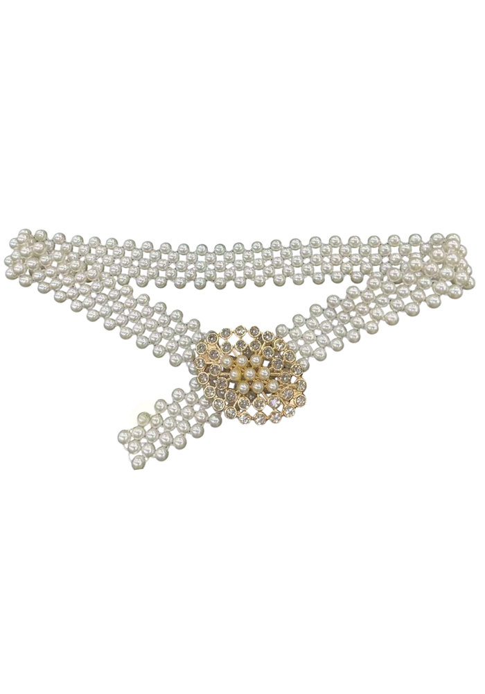 chic ελαστική ζωνη πέρλες Ηοnore χρυσό