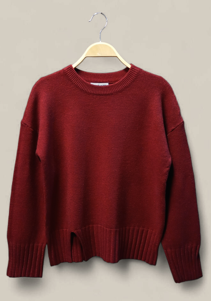 cosy καθημερινό πλεκτό Kira μπορντώ