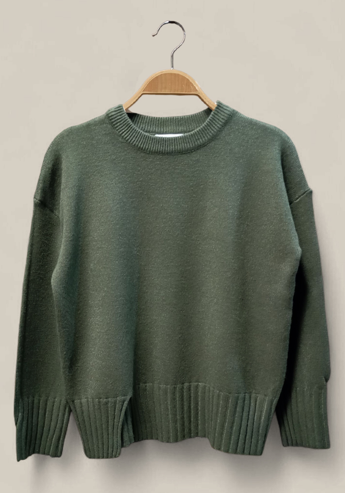 cosy καθημερινό πλεκτό Kira λαδί