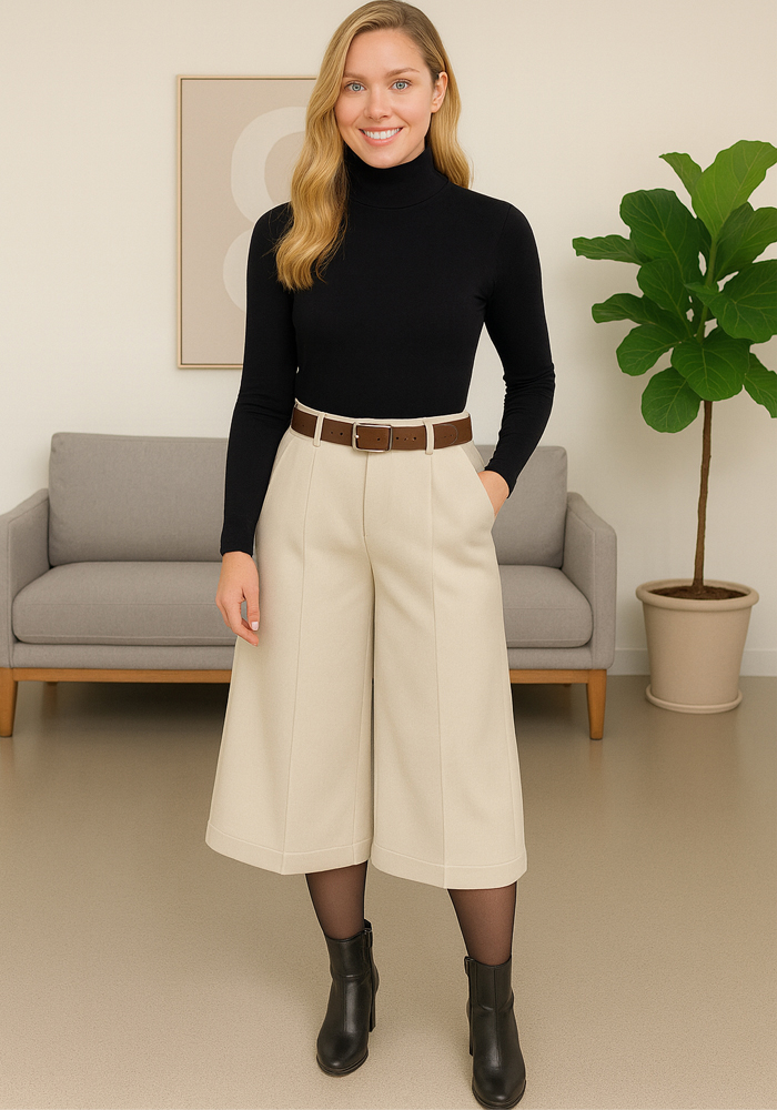 PerfectDress.gr soft ζιπ κιλοτ Leila εκρού