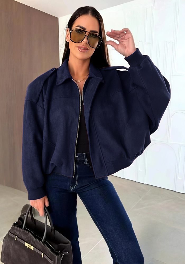 suede oversized πανωφόρι Northern μπλε navy