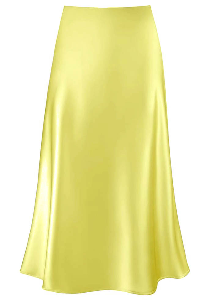 must have σατέν φούστα Julienne κίτρινο pastel