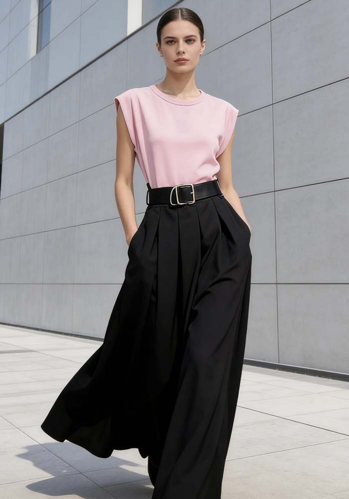 casual maxi φόρεμα ζώνη Doppio ροζ