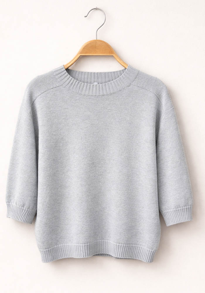 soft πλεκτή μπλούζα 3/4 μανίκι Katrin γκρι