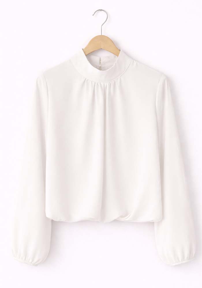 chic τοπ με σούρες Kelly λευκό