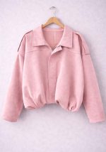 Γυναικείο suede oversized πανωφόρι Southernσε ροζ χρώμα