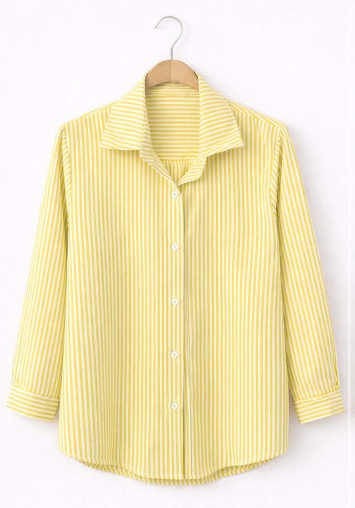 casual ριγέ πουκάμισο Stripes κίτρινο