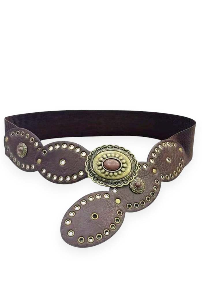 boho δερματίνη ελαστική ζώνη Phoenix καφέ