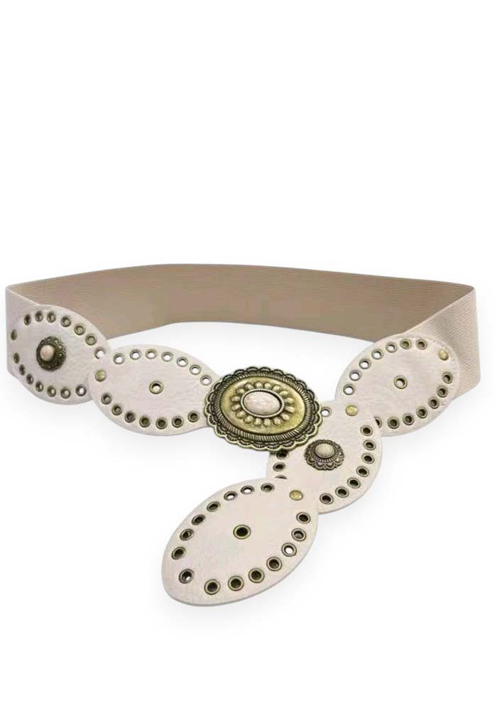 boho δερματίνη ελαστική ζώνη Phoenix λευκό