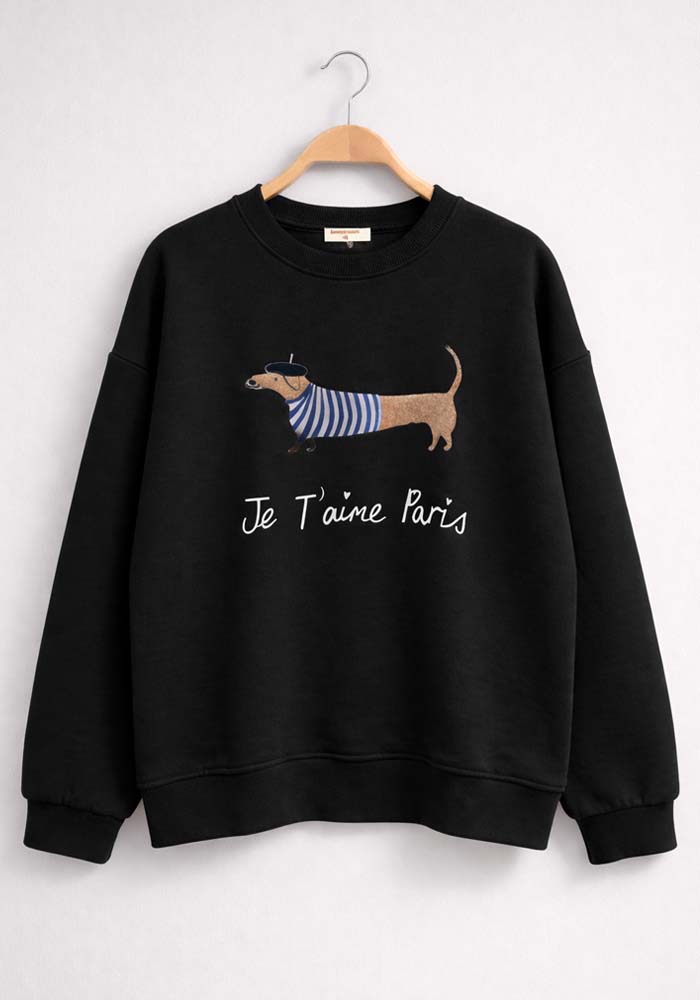 φούτερ Je t'aime Paris μαύρο
