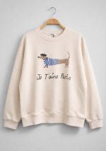 Cream γυναικείο sweatshirt με print “Je T’aime Paris”
