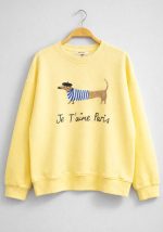 Κίτρινο γυναικείο sweatshirt με print “Je T’aime Paris”