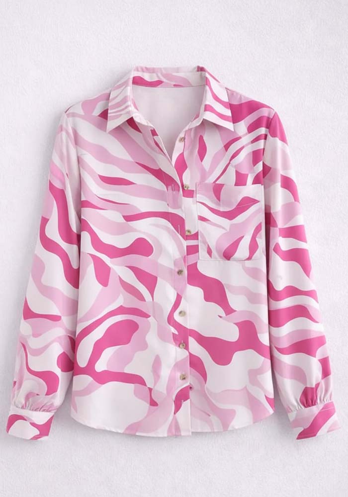 πουκάμισο floral Seventies λευκό