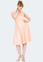 Μπροκάρ floral fit and flare φόρεμα Lauren σε midi μήκος με ανάγλυφη υφή.