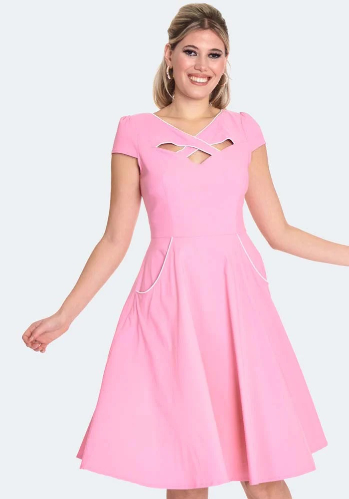 Cut-out midi φόρεμα Penny σε fit and flare γραμμή με θηλυκή σιλουέτα.